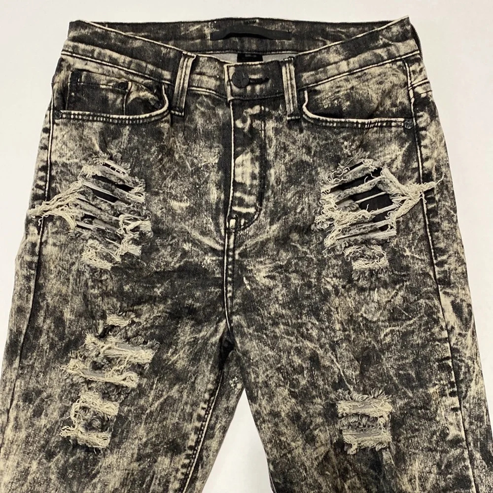 SP Black Acid Wash Distressed Skinny Jeans Size 5 - Picture 3 of 5